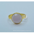 Gold Plated Chalcedony Gemstone Rings Gemstone Jewelry Wholesale